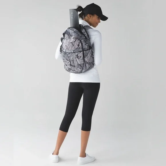 Lululemon All Day Backpack Crossover Purse Bag Dottie Tribe White Black - Picture 8 of 12